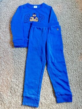 GAP Kids Royal Blue Bear Logo Sweatshirt & Joggers Set